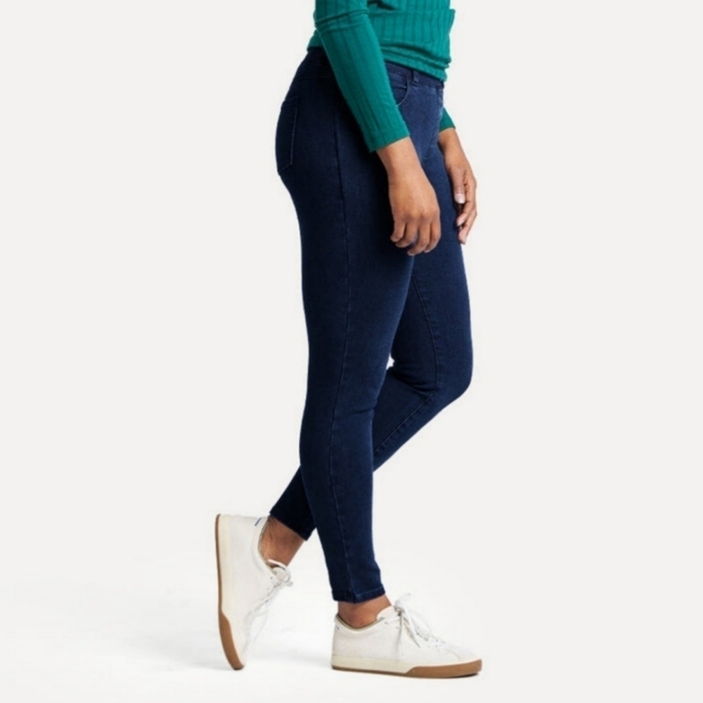 Betabrand Blue Four Pocket High Rise Denim Yoga Skinny Pants - Picture 3 of 11